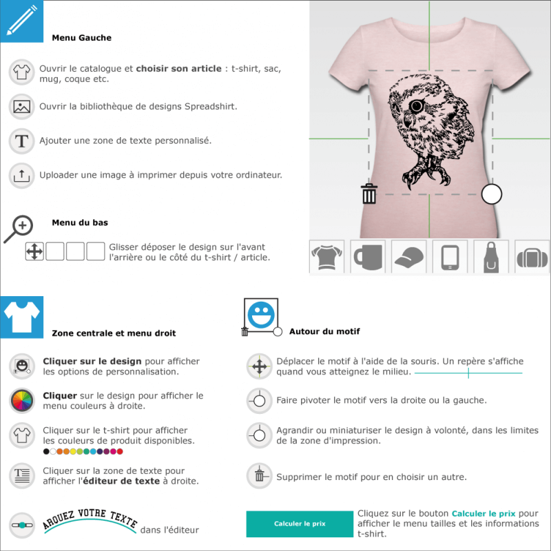 Imprimer un t-shirt hibou