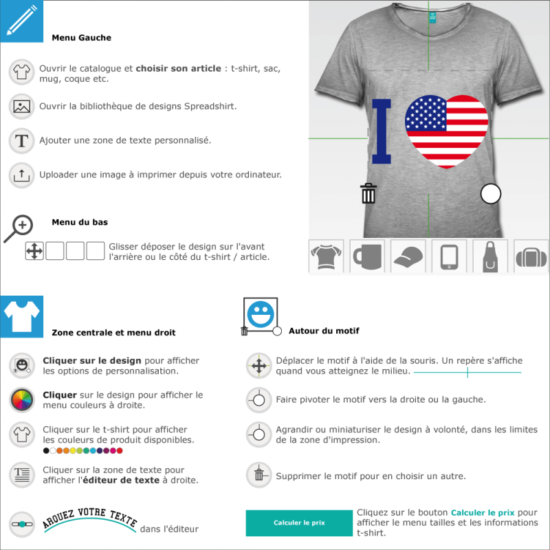 Imprimer un t-shirt I love America  crer soi-mme 