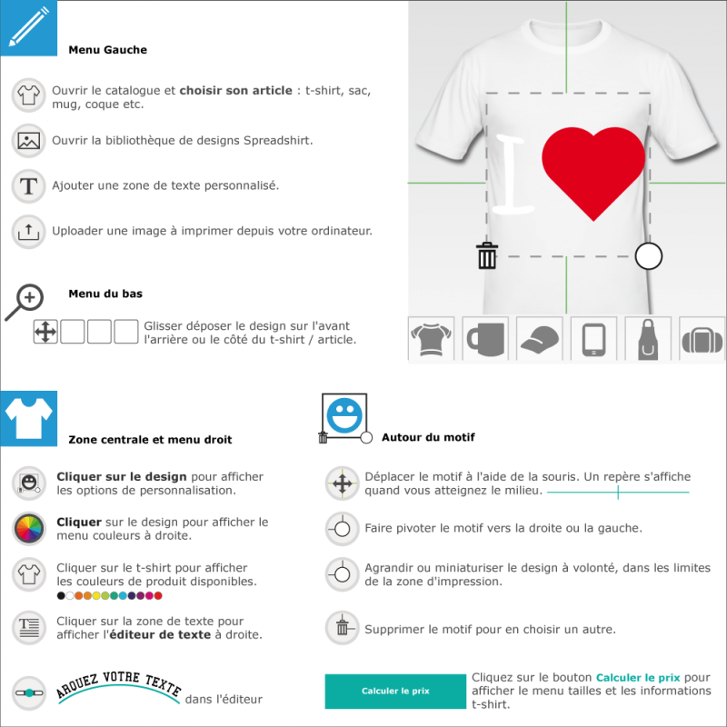 Tee shirts I love coeur pointu  crer et personnaliser en ligne 