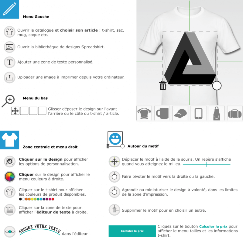 T-shirt triangle impossible 3D  crer et personnaliser en ligne 