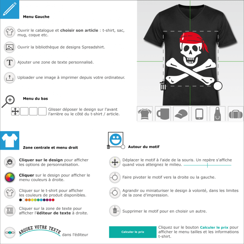 Personnaliser un article pirate  designer en ligne 