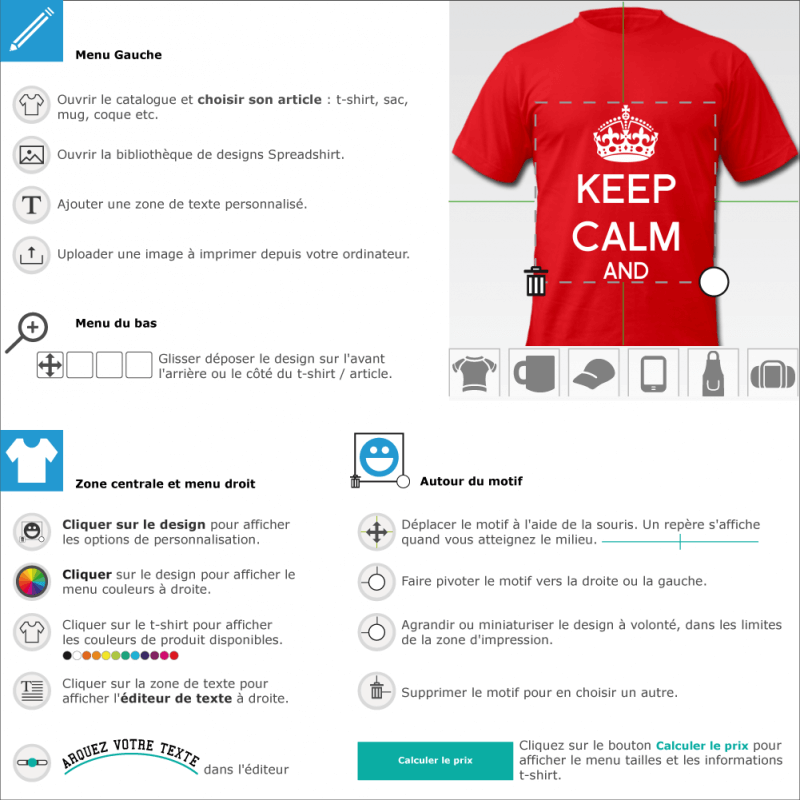 Tee shirt Keep calm à personnaliser à créer soi-même 