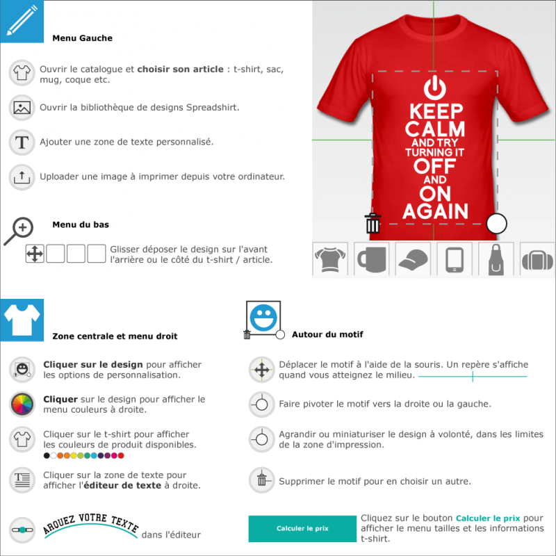 T-shirts geek Keep calm ON OFF