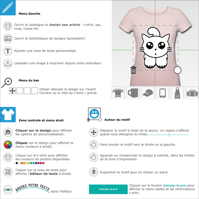 Créer un t-shirt chaton kawaii