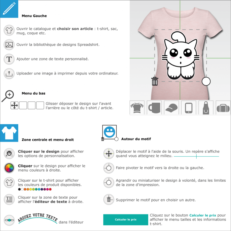 Crer un t-shirt chaton kawaii