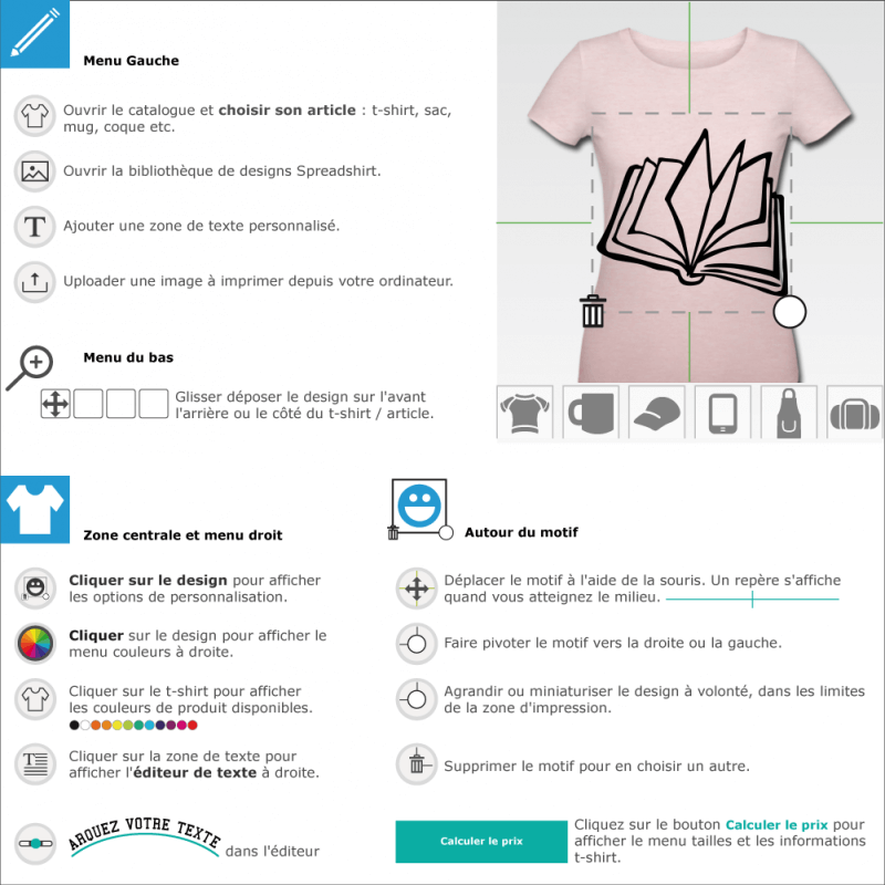Créer votre t-shirt Livre bouquin en ligne 