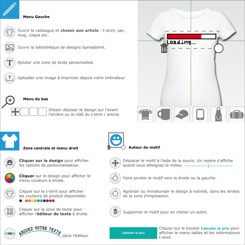 Tee shirts Loading  designer en ligne 