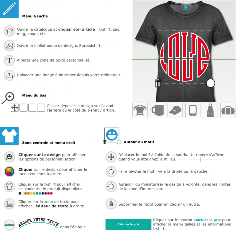 Tee shirt love idéogramme à créer et personnaliser en ligne