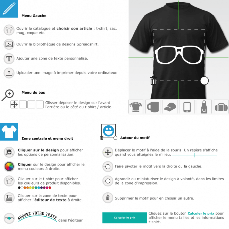 Personnaliser un t-shirt Lunettes urkel  imprimer soi-mme en ligne 