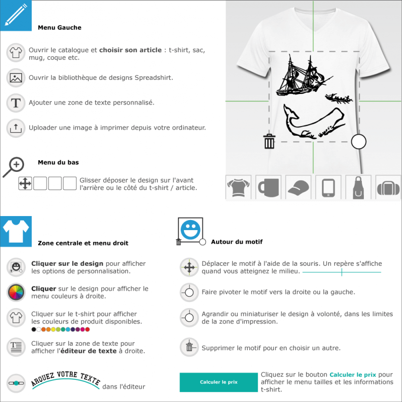 Crer un t-shirt Moby Dick illustration  imprimer 