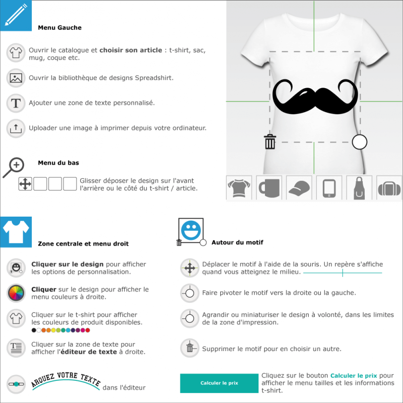 Créer un cadeau moustache pointes fine bulle à imprimer soi-même en ligne 