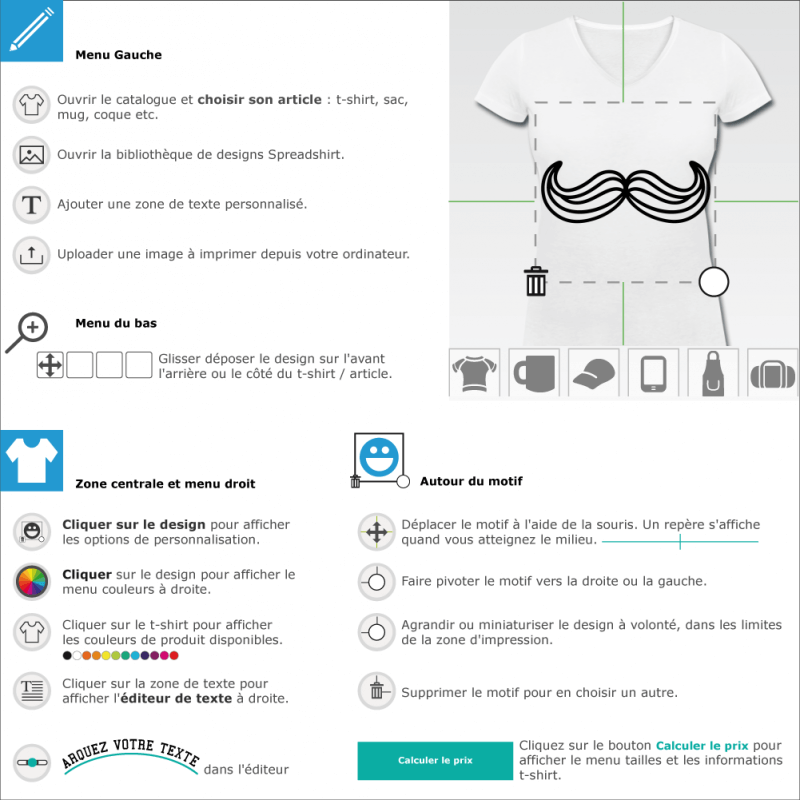 Créer un cadeau moustache traits à imprimer  en ligne