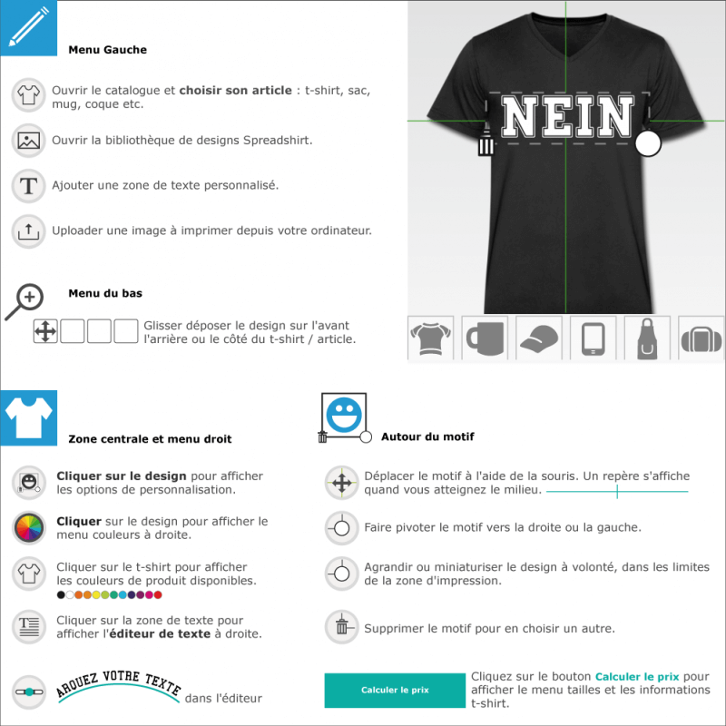 T-shirts  NEIN college  imprimer 