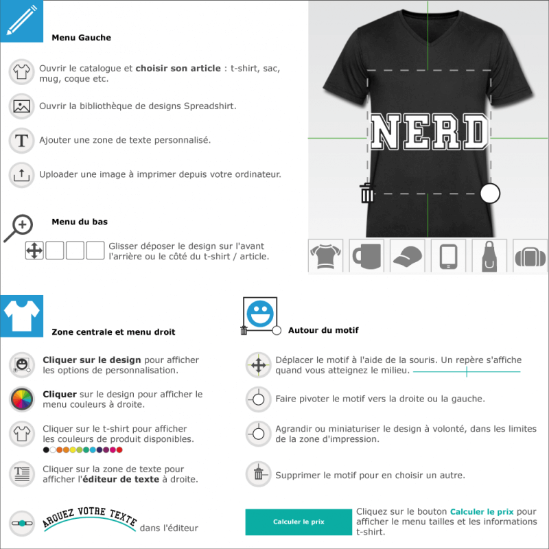 Tee shirt NERD college à imprimer soi-même en ligne 