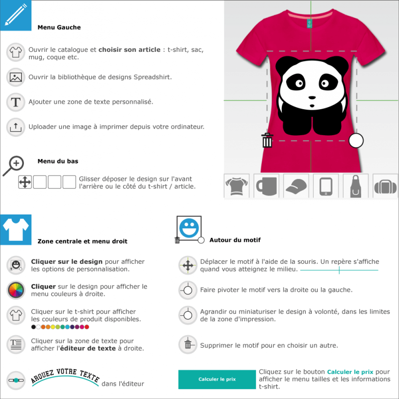 Personnaliser un t-shirt panda