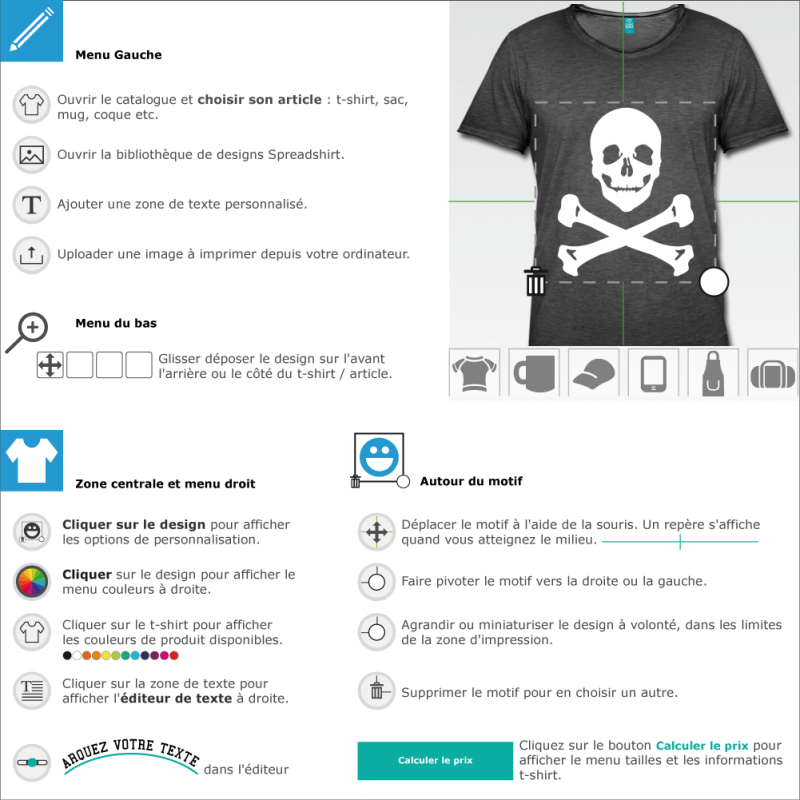 Imprimez votre t-shirt Pirate simple sourire moqueur  imprimer soi-mme en ligne 