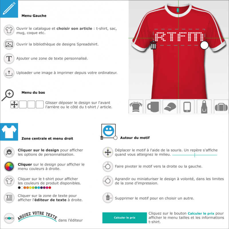 Imprimer un t-shirt RTFM points customis en ligne 