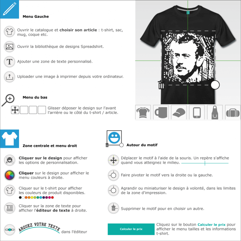 T-shirt Steinbeck invers  imprimer soi-mme en ligne 