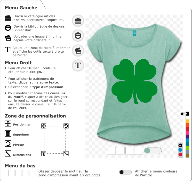 T-shirt trfle  quatre feuilles personnalis. Trfle irlandais uni,  imprimer sur t-shirt St Patrick.