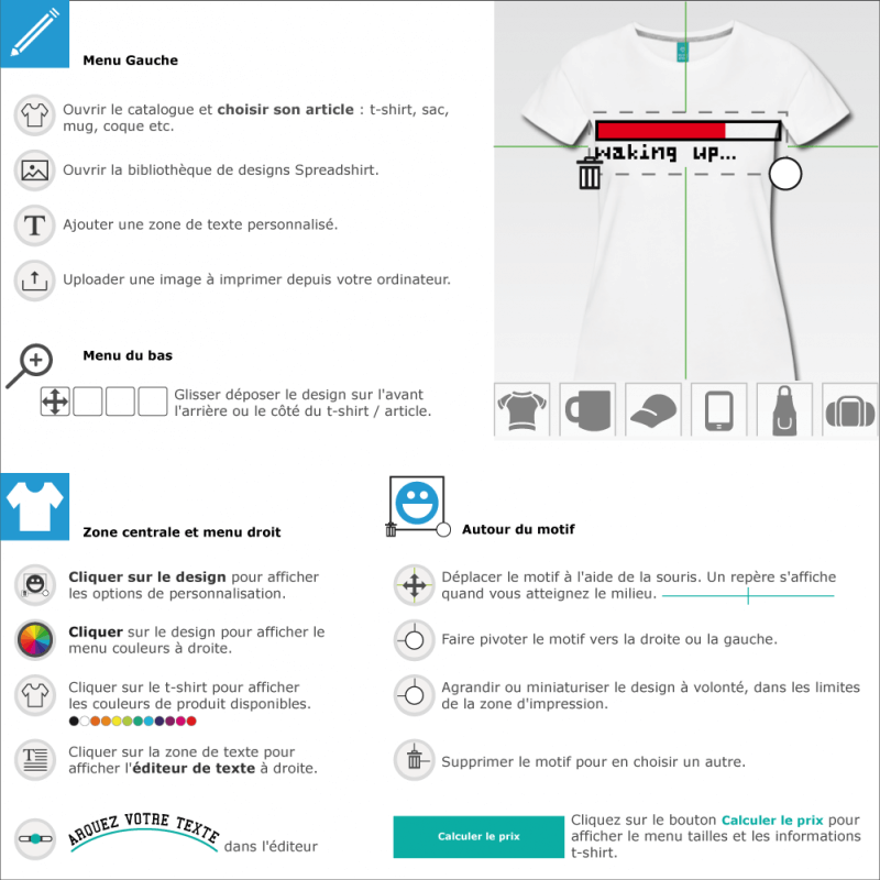 T-shirts  Waking up en ligne 