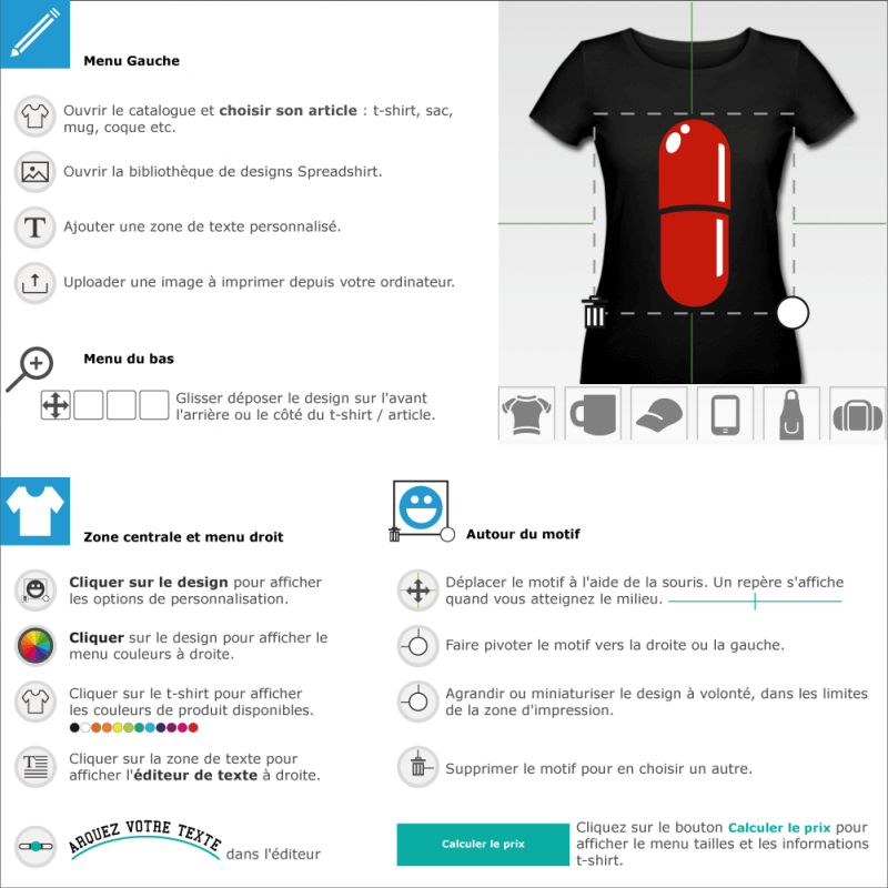 Personnaliser un tee shirt welcome pilule Matrix à imprimer 