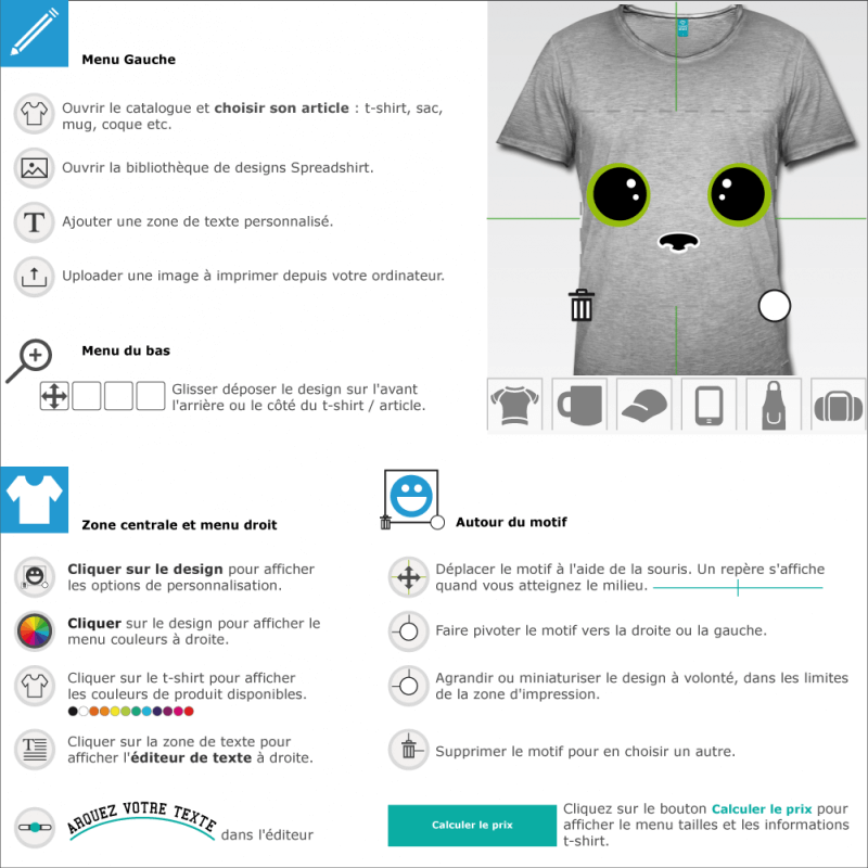 Tee shirts Yeux de chat kawaii  crer soi-mme 