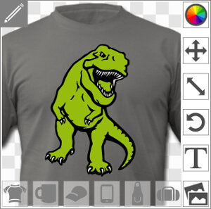 T-shirt dinosaure, t-rex stylisé opaque aux couleurs personnalisables à imprimer en ligne.