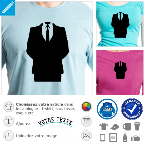 Veste anonymous dessine en aplat une couleur et dcoupes transparente  imprimer en ligne sur coque, tasse, t-shirt etc.