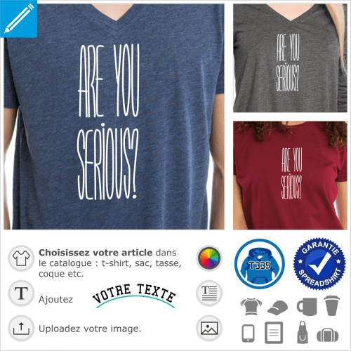Are you serious? crit en typo filaire vectorise spciale impression t-shirt.