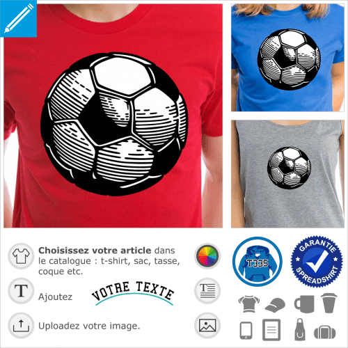 Tee shirt enfant de sport : Ballon de FOOT en flammes - Vêtements