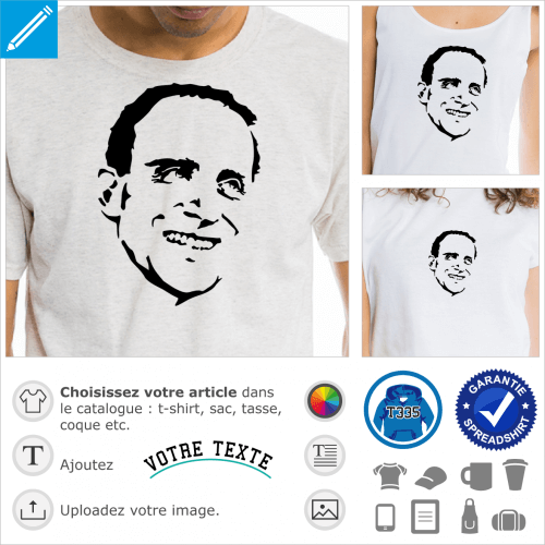 Boris Vian, écrivain auteur de l'écume des jours et J'irai cracher sur vos tombes, portrait à imprimer sur t-shirt, tasse, sac etc.