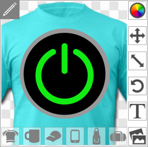 Bouton start 3 couleurs spécial impression de t-shirt gamer et geek.