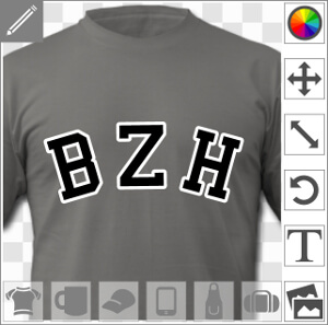 BZH à imprimer sur t-shirt, design vectoriel deux couleurs personnalisable.