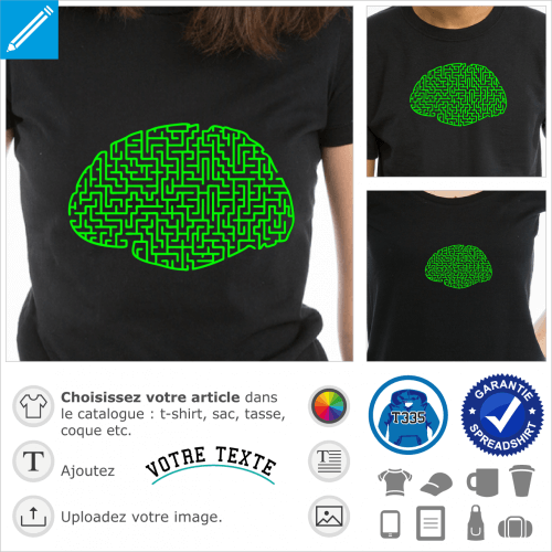 Cerveau labyrinthe aux tracs gomtriques, un design nigme et casse-tte.