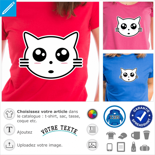 T Shirt Chaton En Dessin De Style Manga