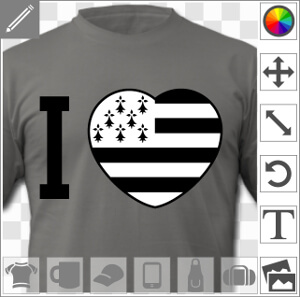 Coeur Breizh rond aux couleurs du drapeau breton.