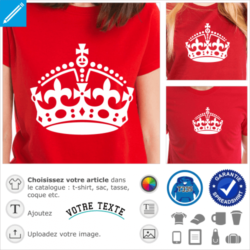 Couronne keep calm pour imprimer un t-shirt keep calm parodique en ligne.