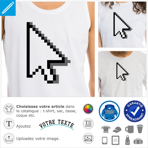 Cursor default, curseur fleche en pixel vectoris spcial impression en ligne.