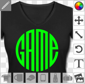Game écrit en typo personnalisée dont les lettres associées forment un cercle.