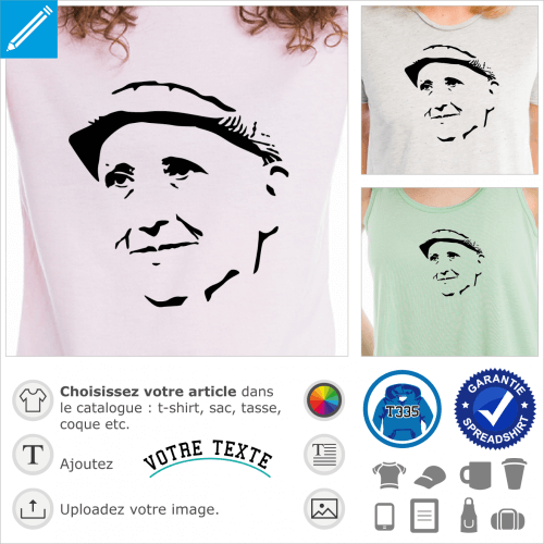 Gertrude Stein, portrait  imprimer sur t-shirt ou cadeau clair.