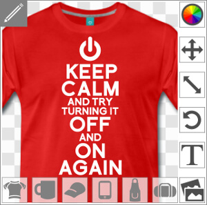 Keep calm geek, try turning it off and on again, design une couleur avec symbole ON OFF.