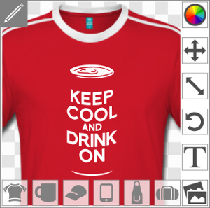 Keep cool and drink on, parodie Keep Calm et canette de bière, design alcool et Saint Patrick personnalisable. La typo est un peu bombée pour créer un