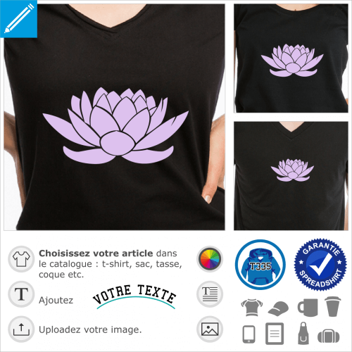 Lotus uni, design fleur personnalisable.