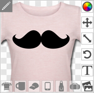 Moustache personnalisable spéciale impression sur t-shirt ou cadeau.
