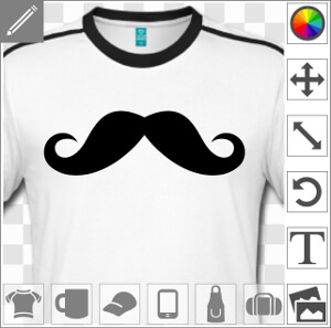 Moustache anglaise élégante, motif spécial impression en ligne.
