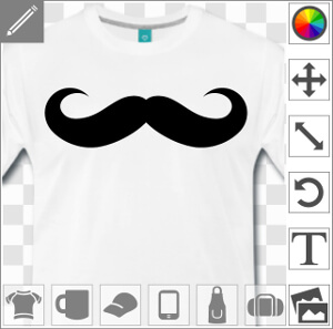 Moustache classique à boucles rondes personnalisable.