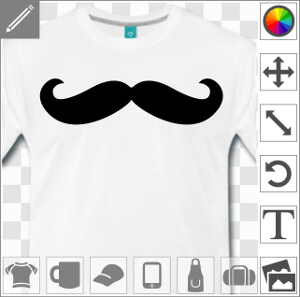 Moustache classique à imprimer enligne sur t-shirt, photo perso, coque etc.