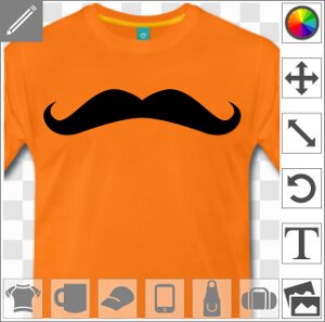 Moustache de dandy à imprimer sur t-shirt ou cadeau hipster.