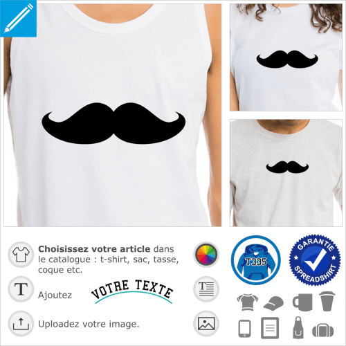 Moustache paisse de hipster  imprimer en ligne.