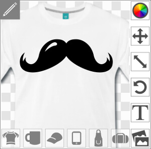 Moustache au dessin épais décorée d'un reflet bulle.